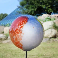 Kugeln & Zapfen^Cristalica GmbH Gartenkugel Bodenkugel 30 cm (mit Scheibe und Stab)