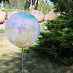 Kugeln & Zapfen^Cristalica GmbH Gartenkugel Bodenkugel 30 cm (mit Scheibe und Stab)