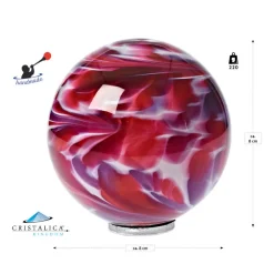 Kugeln & Zapfen^Art Glass Gartenkugel Mini Glas Murmel Blumenbeet Dekoration Handmade 8cm inkl Stab bunt