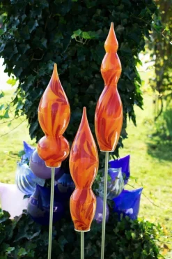 Kugeln & Zapfen^Art Glass Gartenskulptur Atlas 44 cm inkl. Stab