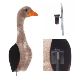 Tiere & Figuren^Cristalica Gartenstecker Gans klein 40 cm schwarz-grau Fusing-Glas