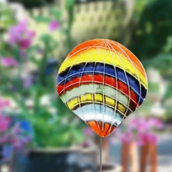 Sonstiges^Cristalica Gartenstecker Glasbild Ballon bunt Fusing 43 cm inkl. Stab