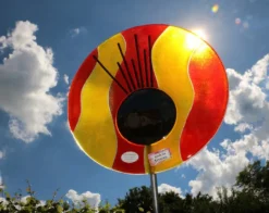 Sonstiges^Cristalica Gartenstecker Soller 30cm inkl. Stab rot-gelb Fusing-Glas