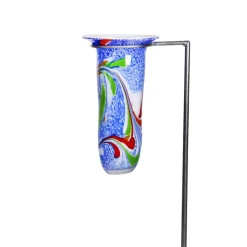 Sonstiges^Cristalica Gartenvase Blumenvase Grabvase Glas Dekoration Gestaltung bunt 70cm inkl. Stab