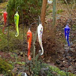 Kugeln & Zapfen^Art Glass Gartenzapfen hängend groß Gartenflair 43 cm mit Stab