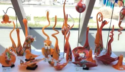 Kugeln & Zapfen^Art Glass Gartenzapfen hängend groß Gartenflair 43 cm mit Stab