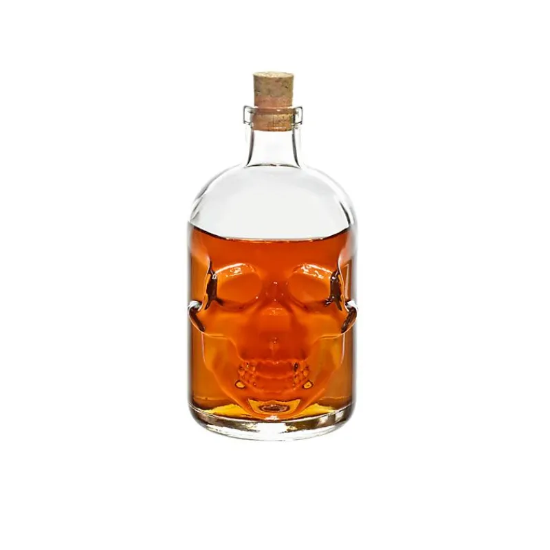 Männer|Halloween^Fan Unikate Geschenkflasche Totenkopf Präsent 500ml leer