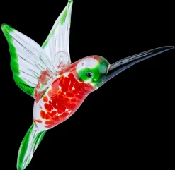 Kinder|Frauen^Cristalica Glas Hängevogel Kolibri Rot/Grün Breite ca. 10,5cm, Fensterdeko Handarbeit