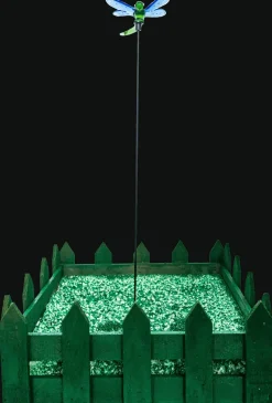 Ostern|Ostern^Cristalica Glas Libelle Hellblau Breite ca.8,5cm, Gartendeko mit Stab 45cm Handarbeit