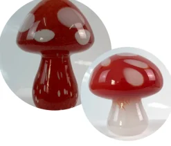 Valentienstag|Obst & Gemüse^Cristalica Glas Pilz Rot/Weiß Gartendeko Handarbeit