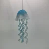 Windspiel|Ostern^Cristalica Glas Qualle Höhe ca. 30cm Hellbau/Weiß Handarbeit