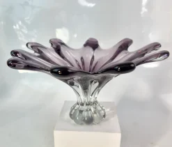 Schalen|Ostern^Cristalica Glas Schale Lila/Tranparent Handarbeit