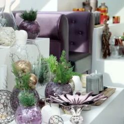 Schalen|Ostern^Cristalica Glas Schale Lila/Tranparent Handarbeit