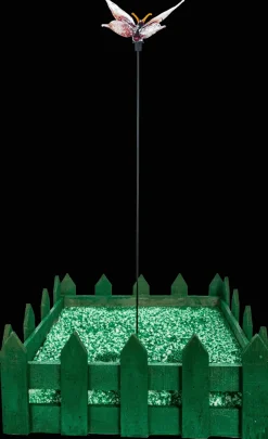 Ostern|Ostern^Cristalica Glas Schmetterling Bunt Breite ca. 10,3cm, Gartendeko mit Stab 45cm Handarbeit