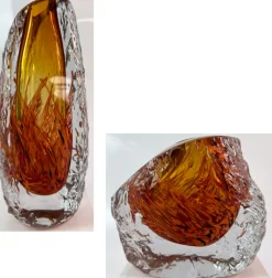 Vasen|Ostern^Cristalica Glas Vase Modern in Amber/Transparent Handarbeit