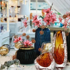 Vasen|Ostern^Cristalica Glas Vase Modern in Amber/Transparent Handarbeit