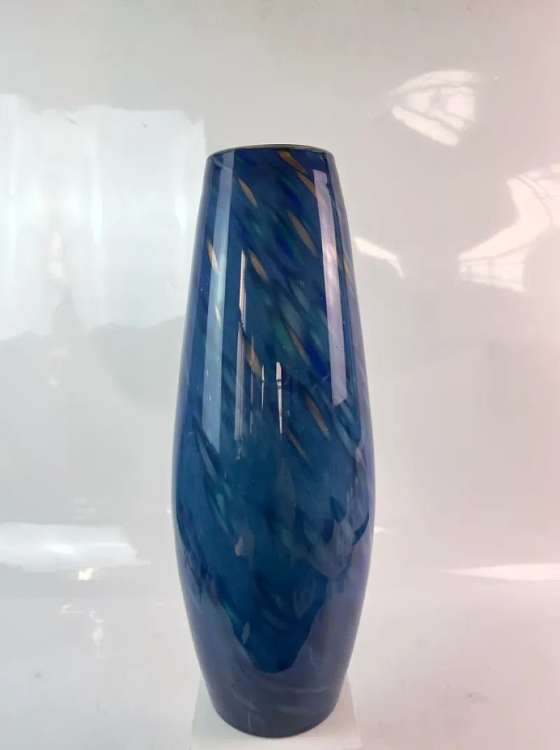 Vasen|Ostern^Cristalica Glas Vase Modern in Blau/Türkis Handarbeit