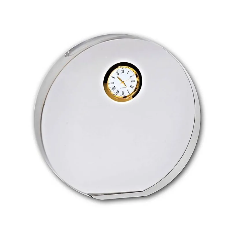 Uhren^Cristalica Kingdom Glasblockuhr rund 14,5cm