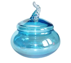 Dosen^Cristalica Glasdose aquamarine Jozy Art Queen 18 cm