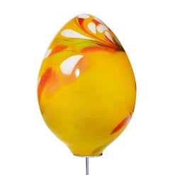 Kugeln & Zapfen^Art Glass Glas-Ei 24cm Gartenflair inkl. Stab