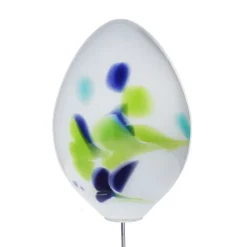 Kugeln & Zapfen^Art Glass Glas-Ei 24cm Gartenflair inkl. Stab