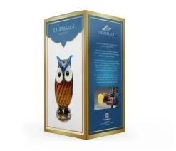 Halloween|Tiere & Figuren^Cristalica Glasfigur Eule Höhe ca. 19,5cm Handarbeit