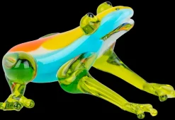 Kinder|Tiere & Figuren^Cristalica Glasfigur Frosch Bunt/Transparent Breite ca. 6,4cm Handarbeit