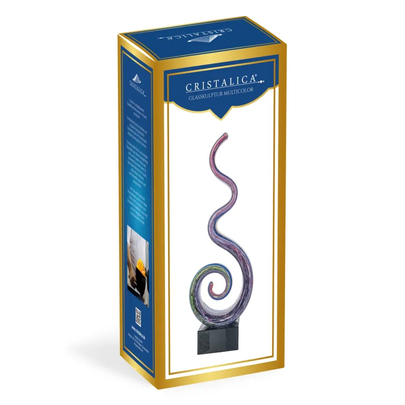 Skulpturen|Skulpturen^Cristalica Glasfigur Glasskulptur Multicolor Höhe ca. 23cm Handarbeit