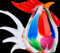 Valentienstag|Kinder^Cristalica Glasfigur Hahn Bunt Breite ca. 6cm Handarbeit