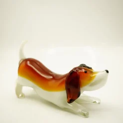 Tiere & Figuren|Hund & Katze^Cristalica Glasfigur Hund Höhe ca. 12cm/ Länge ca. 20cm Handarbeit