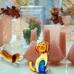 Tiere & Figuren|Hund & Katze^Cristalica Glasfigur Hund Höhe ca. 12cm/ Länge ca. 20cm Handarbeit