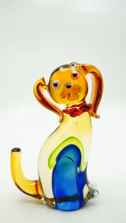 Tiere & Figuren|Hund & Katze^Cristalica Glasfigur Hund Höhe ca. 20,5cm/ Länge ca. 12,5cm Handarbeit