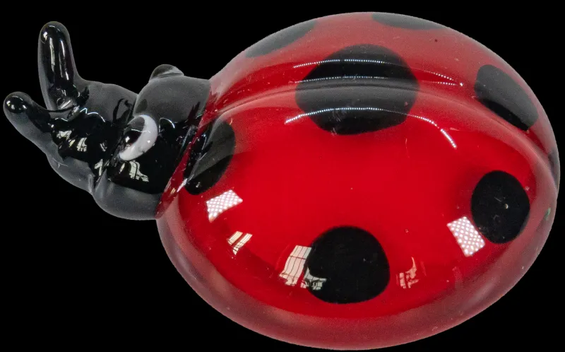Valentienstag|Kinder^Cristalica Glasfigur Marienkäfer Rot/Schwarz Breite ca. 10,5cm Handarbeit