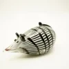 Tiere & Figuren|Ostern^Cristalica Glasfigur Maus Höhe ca. 7,5cm/ Länge ca. 14,5cm Schwarz/Grau/Weiß Handarbeit