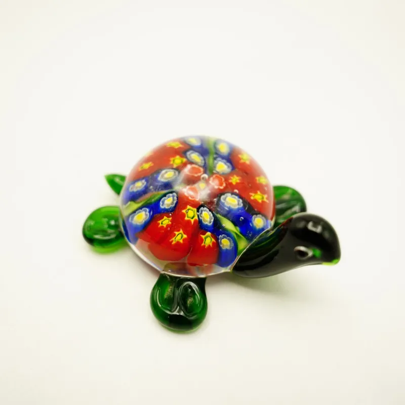 Valentienstag|Tiere & Figuren^Cristalica Glasfigur Schildkröte Höhe ca. 5,5cm/ Länge ca. 11cm Bunt Handarbeit