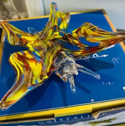 Tiere & Figuren|Insekten^Cristalica Glasfigur Schmetterling Höhe ca. 7cm/Länge ca. 18cm Bunt Handarbeit