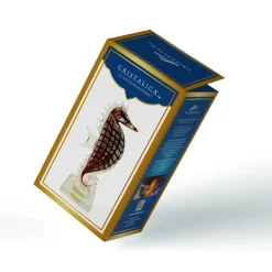 Valentienstag|Tiere & Figuren^Cristalica Glasfigur Seepferd Höhe ca. 25cm Schwarz/Rot/Grau Handarbeit