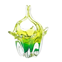 Ostern|Ostern^Art Glass Glaskorb Green Queen 24 cm Ostern Pralinenkörbchen Dekoration grün Handarbeit