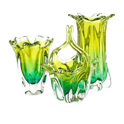 Ostern|Ostern^Art Glass Glaskorb Green Queen 24 cm Ostern Pralinenkörbchen Dekoration grün Handarbeit