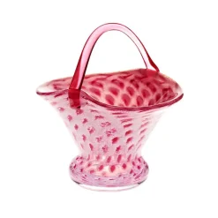 Ostern|Ostern^Art Glass Glaskorb Pavel 19cm rosa