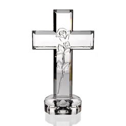 Religion|Zur Geburt & Taufe^Cristalica Glaskreuz mit Rose Religious 21cm