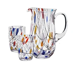 Einweihung|Ostern^Cristalica Glaskrug 1,5 Liter inkl. 2 Trinkgläser 250ml Maria