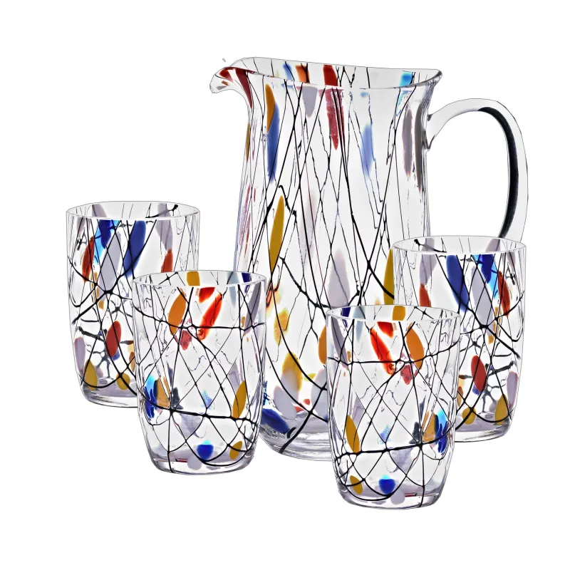 Geburtstag|Ostern^Cristalica Glaskrug 1,5 Liter inkl. 4 Trinkgläser 250ml Maria