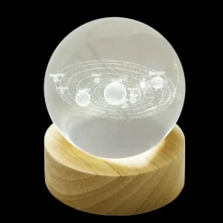 Valentienstag|Tiere & Figuren^Cristalica Glaskugel Hologramm Motive inkl. Holz LED-Untersetzer