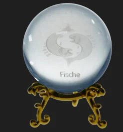 Sternzeichen|Valentienstag^Cristalica Glaskugel mit Sternzeichen und Stand Durchmesser ca. 6cm