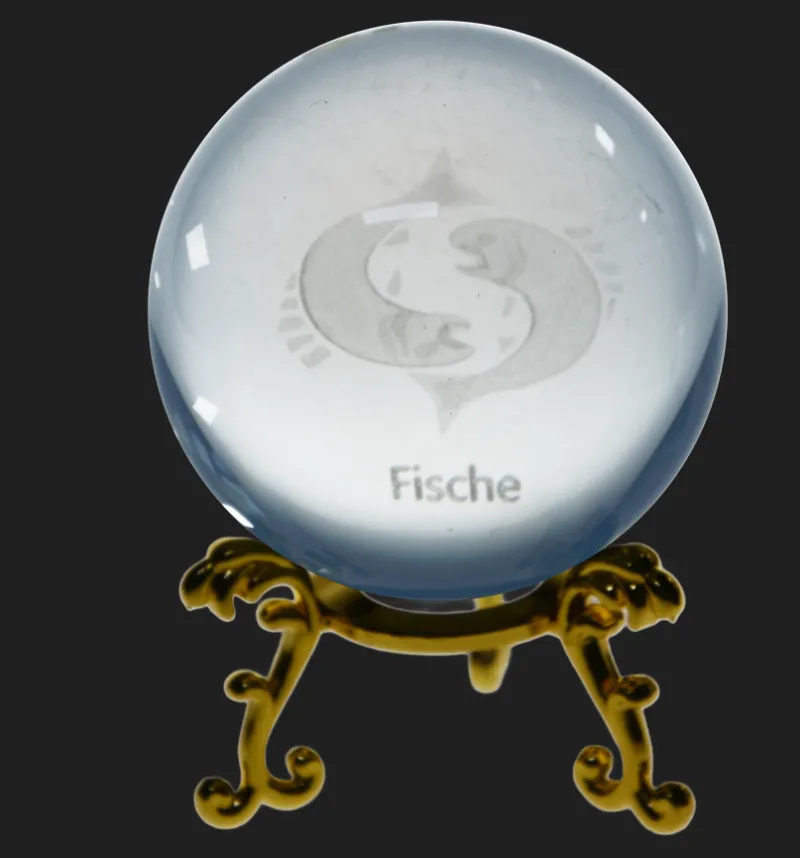 Sternzeichen|Valentienstag^Cristalica Glaskugel mit Sternzeichen und Stand Durchmesser ca. 6cm