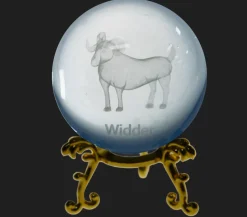 Sternzeichen|Valentienstag^Cristalica Glaskugel mit Sternzeichen und Stand Durchmesser ca. 6cm