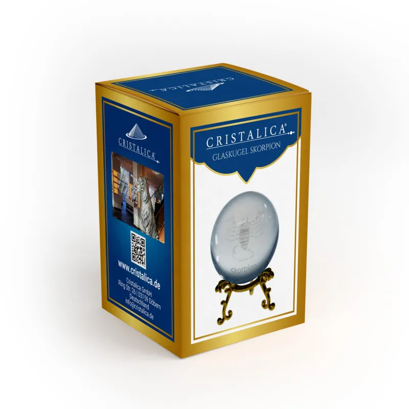 Sternzeichen|Valentienstag^Cristalica Glaskugel mit Sternzeichen und Stand Durchmesser ca. 6cm