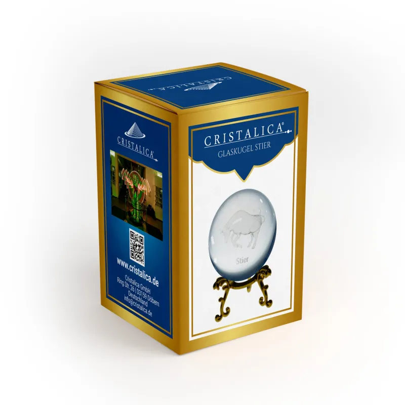 Sternzeichen|Valentienstag^Cristalica Glaskugel mit Sternzeichen und Stand Durchmesser ca. 6cm