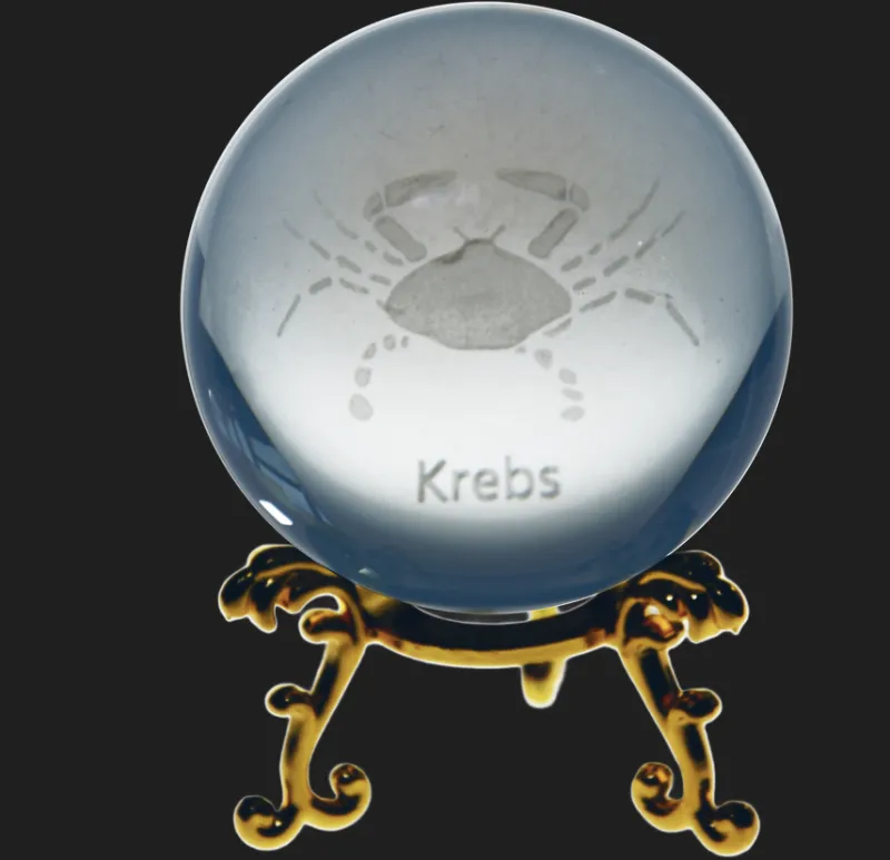 Sternzeichen|Valentienstag^Cristalica Glaskugel mit Sternzeichen und Stand Durchmesser ca. 6cm